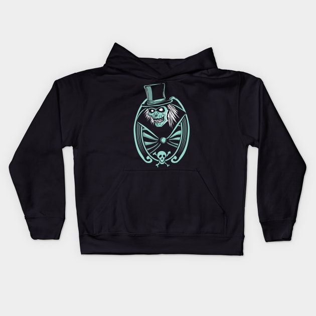 The Haunted Mansion Hat Box Ghost Kids Hoodie by lilspoonz
